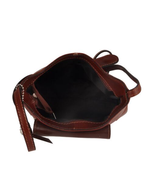 Sac bandoulière long brun - 23x27x10cm