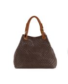Sac en cuir Fosdinovo marron foncé - 37x45x15cm
