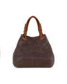 Sac en cuir Fosdinovo marron foncé - 37x45x15cm