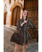 Sac en cuir Fosdinovo marron foncé - 37x45x15cm
