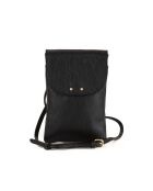 Sac bandoulière en cuir Orvieto noir - 14x21x1cm
