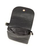 Sac bandoulière en cuir Orvieto noir - 14x21x1cm