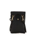 Sac bandoulière en cuir Orvieto noir - 14x21x1cm