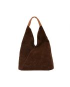Mirtillo dunkelbraune Tasche aus Veloursleder - 34x39x8cm