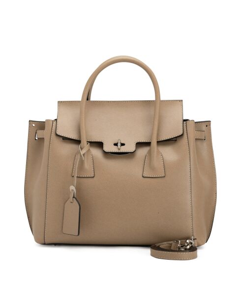Sac en cuir Pomarance taupe - 40x40x14cm