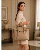 Sac en cuir Pomarance taupe - 40x40x14cm