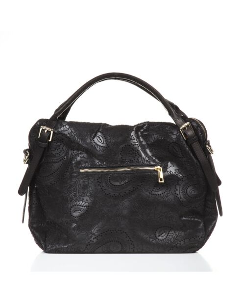 Sac cabas en cuir Cortona noir - 40x36x16cm