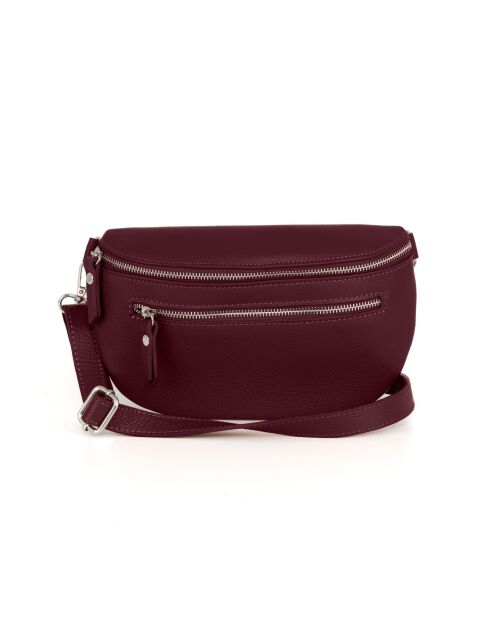 Burgunderrote Schultertasche aus Burano-Leder - 30x19x2cm