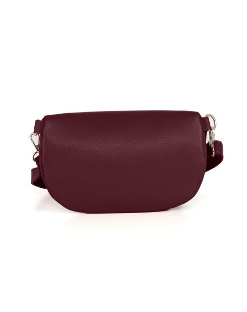Burgunderrote Schultertasche aus Burano-Leder - 30x19x2cm