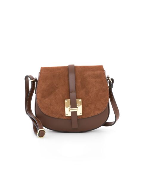 Adda Braune Schultertasche aus Leder - 23x20x6cm