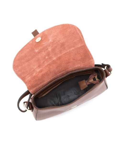Adda Braune Schultertasche aus Leder - 23x20x6cm