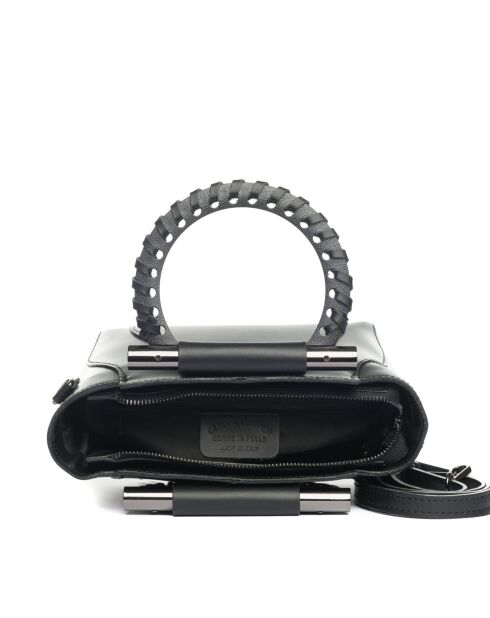 Sac en cuir Garlate noir - 28x21x10cm