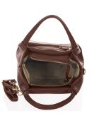 Dunkelbraune Taro Ledertasche - 28x25x18cm