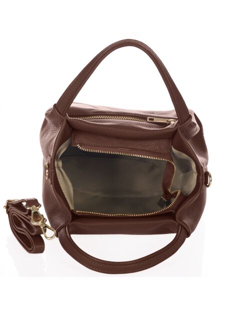 Dunkelbraune Taro Ledertasche - 28x25x18cm