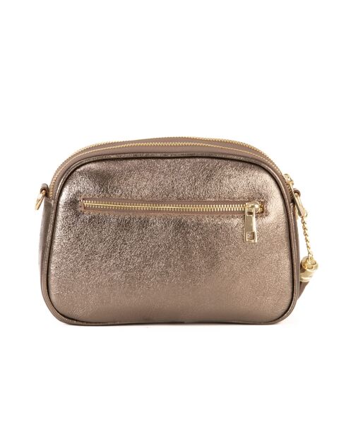 Braune Schultertasche Flumendosa aus Leder - 23x17x7cm