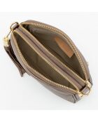 Bruine Flumendosa leren schoudertas - 23x17x7cm