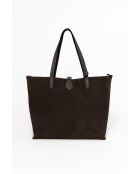 Imerese mokka leren tas - 46x30x12cm