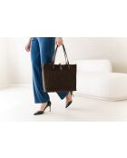 Imerese mokka leren tas - 46x30x12cm