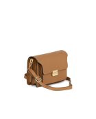 Sac bandoulière en cuir Carbonara cognac - 23x17x10cm