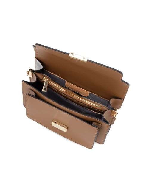 Sac bandoulière en cuir Carbonara cognac - 23x17x10cm