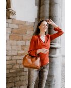 Sac en cuir Taro cognac - 28x25x18cm
