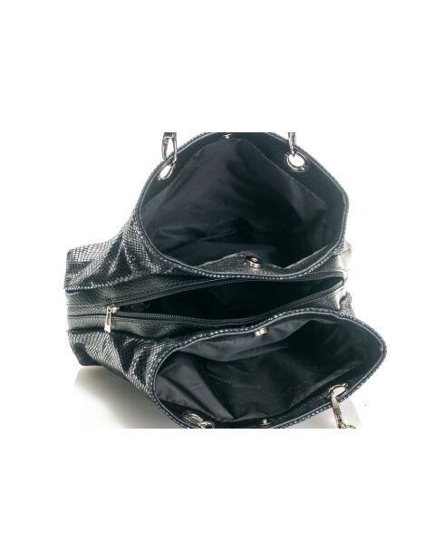 Sac en cuir Sorbo noir - 30x27x12cm