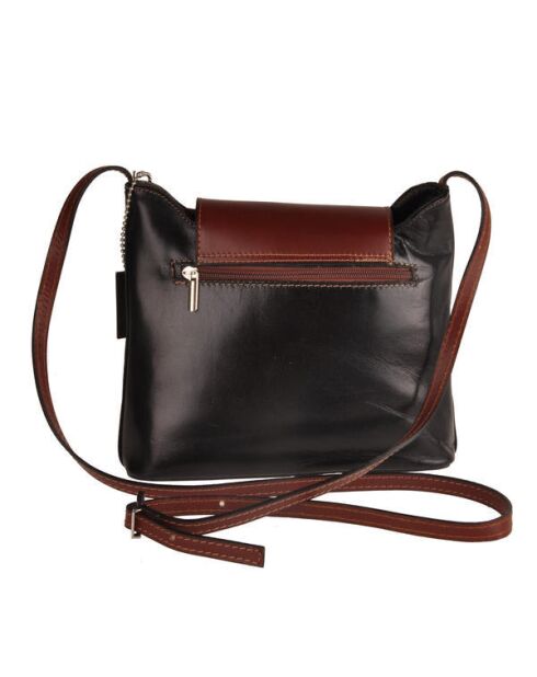 Schwarze und braune lange Schultertasche -23x27x10cm