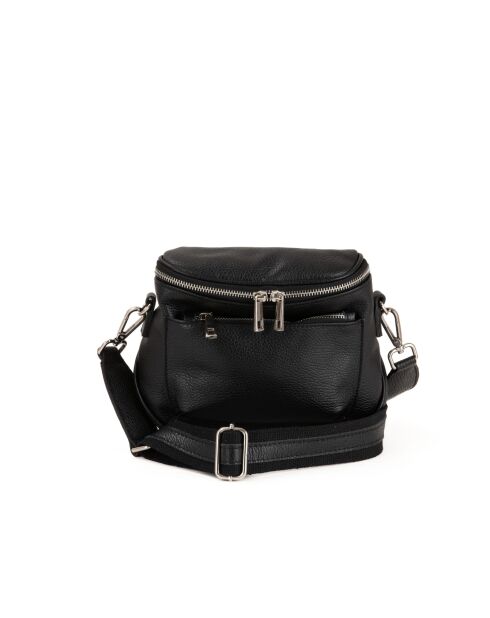 Favara Schultertasche aus schwarzem Leder - 24x19x7cm
