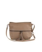 Sac bandoulière en cuir Montepulciano taupe - 36x23x10cm