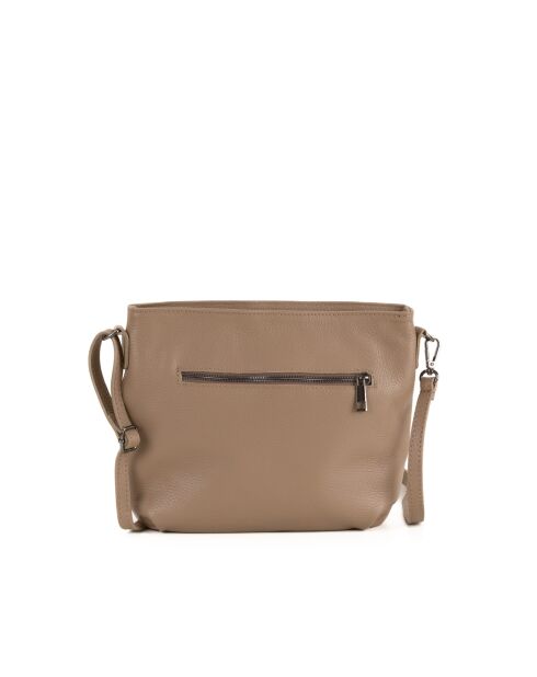 Sac bandoulière en cuir Montepulciano taupe - 36x23x10cm