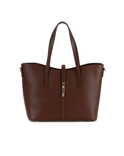Sac en cuir Montecarlo brun - 36x27x14cm