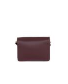 Sac bandoulière en cuir Carbonara vin - 23x17x10cm