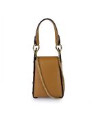 Petit sac bandoulière en cuir Rododendro  cognac - 12x17x6cm