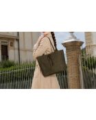 Bolso de piel verde oliva Spoleto - 34x28x14 cm