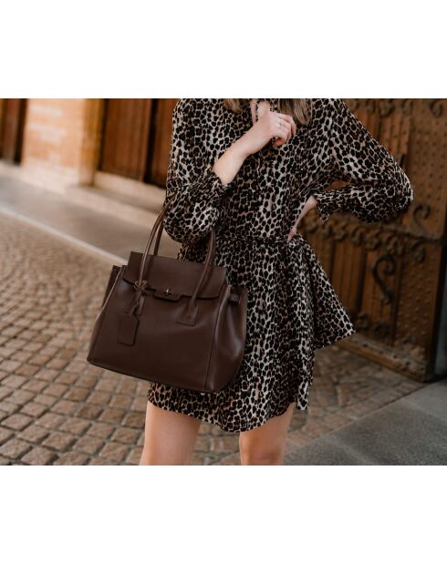 Sac en cuir Pomarance brun - 40x40x14cm