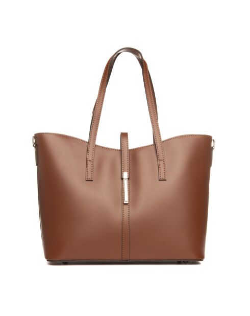 Sac en cuir Parma brun - 40x27x14cm