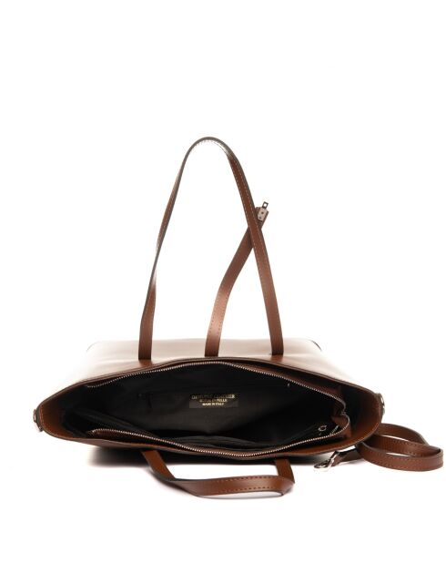 Sac en cuir Parma brun - 40x27x14cm