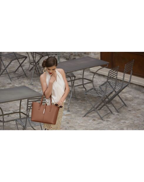 Sac en cuir Parma brun - 40x27x14cm