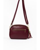 Borsa a tracolla in pelle Flumendosa bordeaux - 23x17x7cm