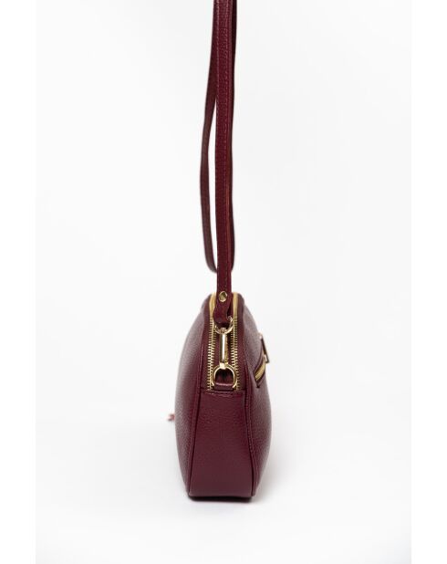 Borsa a tracolla in pelle Flumendosa bordeaux - 23x17x7cm