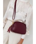 Borsa a tracolla in pelle Flumendosa bordeaux - 23x17x7cm