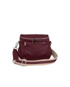Sac bandoulière en cuir Favara bourgogne - 24x19x7cm