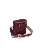 Sac bandoulière en cuir Favara bourgogne - 24x19x7cm