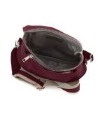 Sac bandoulière en cuir Favara bourgogne - 24x19x7cm