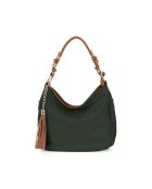 Sac en cuir Garga vert + cognac - 36x26x10cm