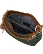 Sac en cuir Garga vert + cognac - 36x26x10cm