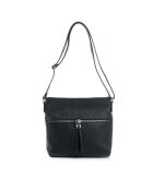 Montepulciano Schultertasche aus schwarzem Leder - 32x23x12cm