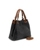 Sac en cuir Sarzana stratifié noir - 37x45x15cm