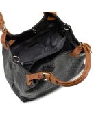 Sac en cuir Sarzana stratifié noir - 37x45x15cm