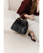 Sac en cuir Sarzana stratifié noir - 37x45x15cm